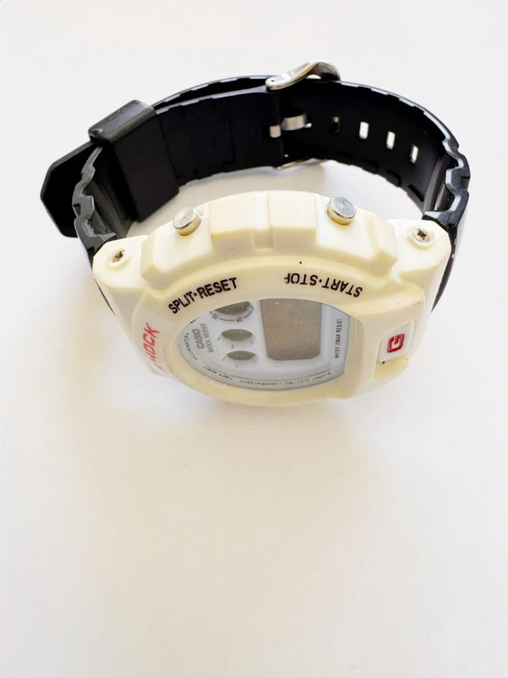 Casio G-Shock DW-6900 White Digital Watch Black Band Working